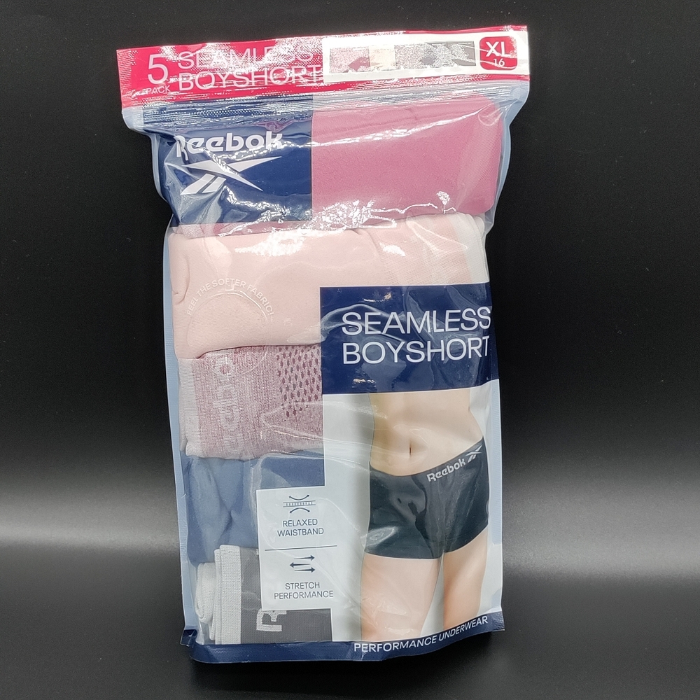 Reebok Ladies 5 Pack Seamless Boyshorts